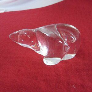 Hadeland Crystal Polar Bear Figurine Glass Paperweight Glassverk Norway Art 3"
